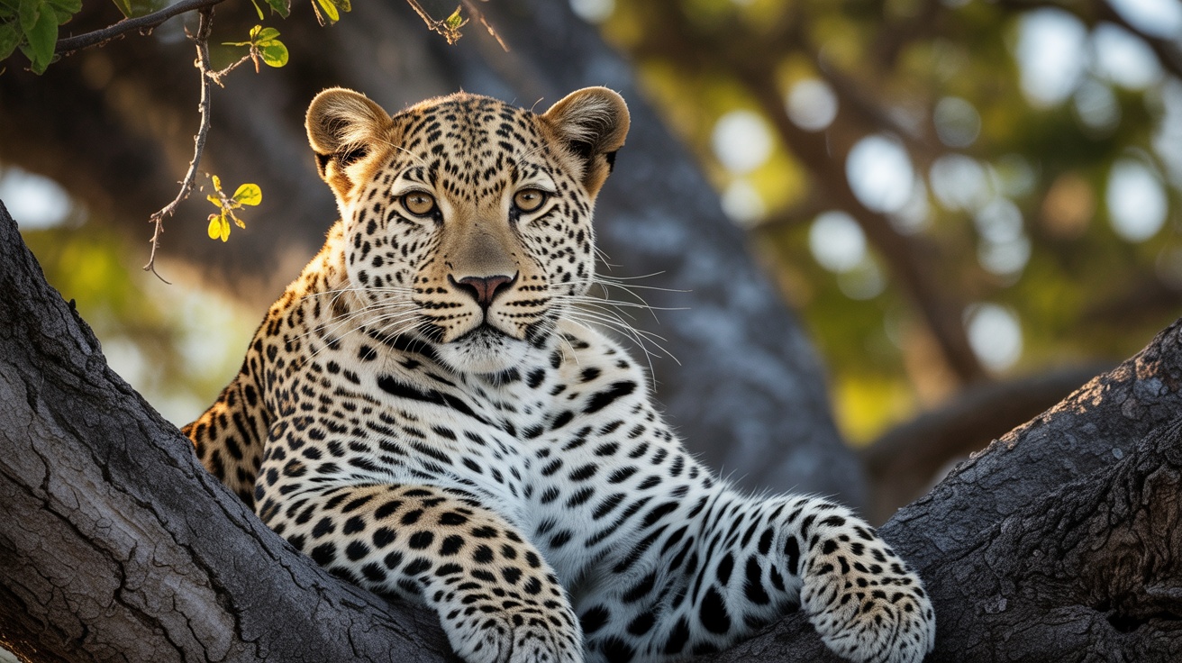 Leopard resting in a tree in Sabi Sands